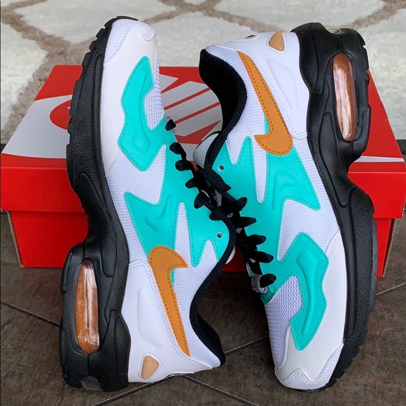 W NIKE AIR MAX2 LIGHT WHITE/AMBER RISE-AURORA GREE - Picture 6 of 16